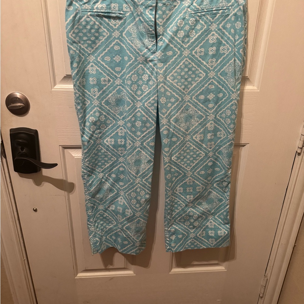 LOFT Womens Geometric Cotton Capris.
